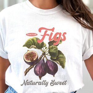 Botanical Figs Shirt, Summer Fruit Shirt